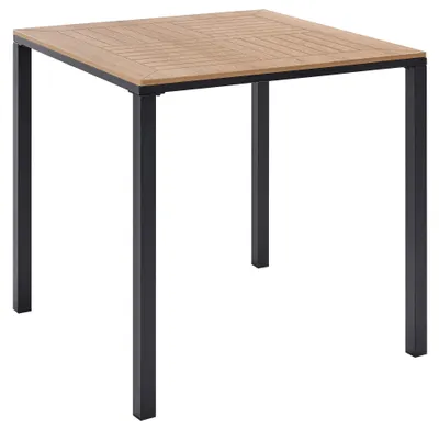 Obrázek produktu pro BELIANI Zahradní stůl hnědá deska s černým rámem syntetický materiál moderní design terasa balkon zahrada