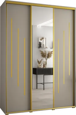 Produktbild von Kryspol Dakota 9 Schrank, drei Türen - 235,2x170x45cm - Kaschmir Gold