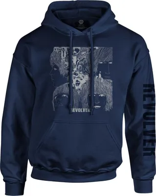 Produktbild von The Beatles - Mikina s kapucí "Reverse Revolver" pro muže/dámy Uni RO5048 (XL) (námořnická modrá)