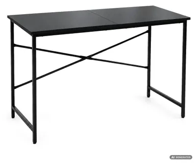 Zdjęcie produktu dla Biurko komputerowe SIMPLE Czarne 120 cm czarny stelaż styl industrialny 120x50x75 cm