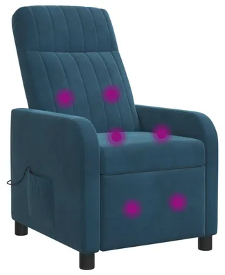 Image de Fauteuil de massage relaxant bleu en velours (V)