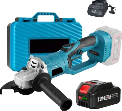 Zdjęcie produktu dla Szlifierka kątowa, moc 2000 W, 3 stopnie prędkości, 2 akumulatory