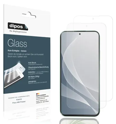 Obrázek produktu pro 2x ochranná fólie pro Xiaomi Poco M8 Power, matná povrchová úprava - proti nárazům, tvrzené sklo 9H, materiál: plastové sklo (dipos)