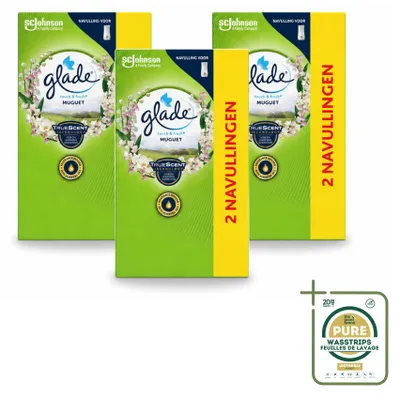 Imagen del producto de 3 unidades de recambio Glade Touch & Fresh, aroma "Campanilla", 10 ml, pack ahorro