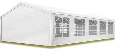 Produktbild von TOOLPORT Partyzelt Pavillon 5x10 m in weiß PE Plane 350 N Wasserdicht UV Schutz Festzelt Gartenzelt