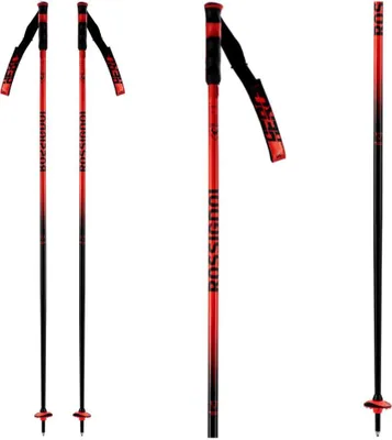 Three pairs of ski poles are displayed against a white background.