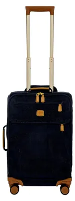 Produktbild von Trolley Life Kollektion, Handgepäck-Koffer mit Reißverschlusstaschen und 4 Rollen, Wildlederoptik, Maße: 37x55x23, Blau