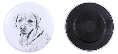 Produktbild von Labrador Retriever I Magnet mit einem Hundepfotenabdruck, außergewöhnlich leicht, starker Magnet, handgefertigtes Produkt der Marke Art-Dog