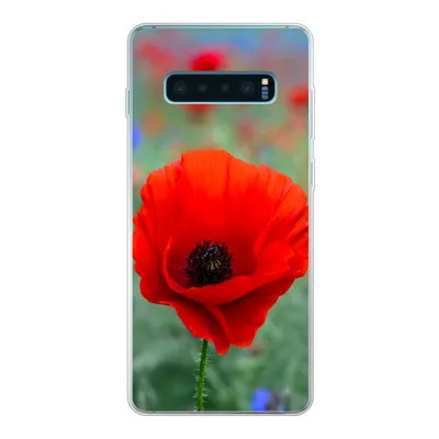 Produktbild von MuchoWow® Handyhülle Schutzhülle Hülle für Samsung Galaxy S10 Lite Lila und rote Mohnblumen auf einer Wiese Silikon Softcase Handy Hülle - Schutz