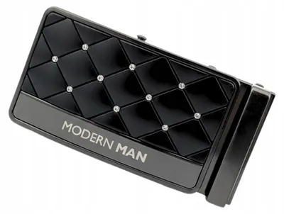 Produktbild von MODERN MAN Herren Gürtelschnalle Schwarz mit Zirkonia