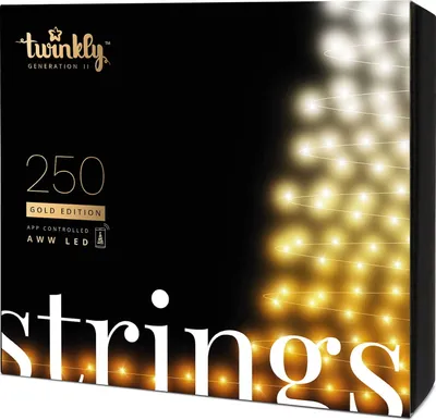 Produktbild von Twinkly TWS250GOP-BEU, 250 Lampen, LED, Warmweiß, 30000 h, Drinnen/Draußen, Schwarz
