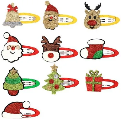 Produktbild von Kinder-Haaraccessoires 10er Set - Glitzer Haarclips und Haarbänder