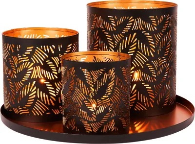 Immagine prodotto di Set regalo lanterne da giardino vassoio portacandele set 21