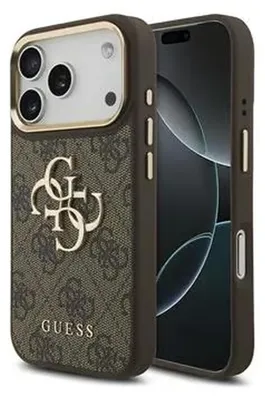Produktbild von Guess 4G Metall-Rückabdeckung für das Apple iPhone 18 Pro Max / 17 Pro Max - Braun