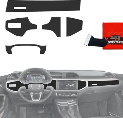 Produktbild von 6in1 Schutzfolien Grizz Protector für Mittelkonsole & Armaturenbrett - Audi Q3 (2018-2025) Schwarz Matt Antifingerprint