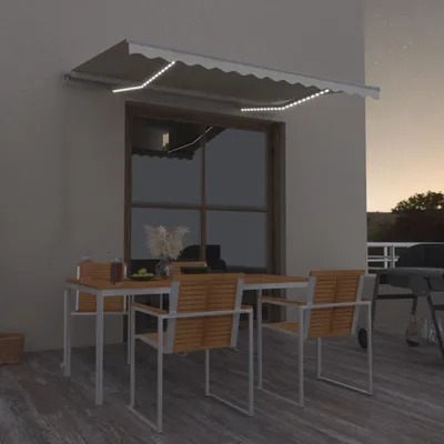 Produktbild von Markise Manuell Einziehbar mit LED 350x250 cm Creme 3068882