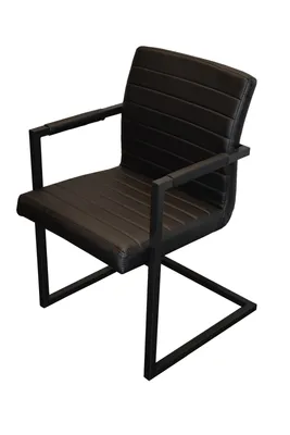 Produktbild von Refurbished Möbelretoure Esszimmerstuhl Freischwinger schwarz Eisengestell PARZIVO