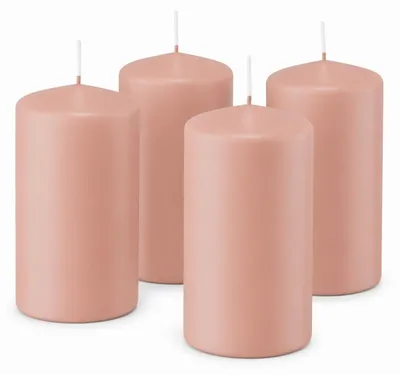 Produktbild von 4er Set Adventskranzkerzen Lachs 100 x 58 mm | Wiedemann Kerzen, KI-generiertes Bild