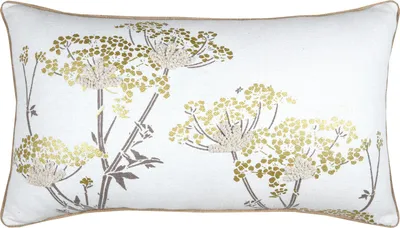 Produktbild von STOF | Dekokissen - Kissen - Zierkissen - aus Baumwolle und Polyester - weiß - beige - 40 x 70 cm - Sofakissen - Blumenmuster