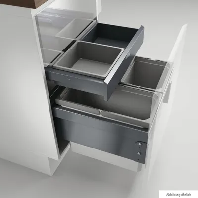 Produktbild von Naber, Cox® Base 1T 500-3 mit Base-Board. Abfallsammler, m. Biod., hellgrau, Höhe 460 mm - Mülleimer