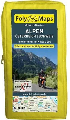 Produktbild von FolyMaps Motorradkarten Alpen Österreich Schweiz