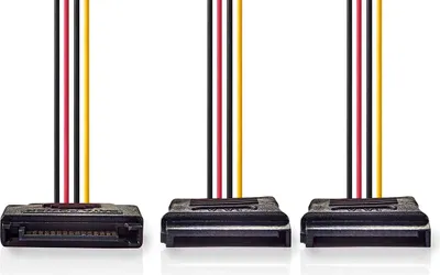 Obrázek produktu pro Nedis CCGB73190VA015, 0,15 m, SATA 15-pin, 2 x SATA 15-pin, Samec, Samec, Přímý