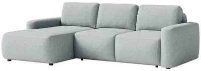 Produktbild von Selsey Carnos Mini – Ecksofa mit Schlaffunktion, Ottomane links, Chenille pflegeleicht, Grau