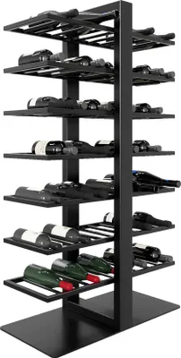 Produktbild von MetaloPro Weinregal Corse – Schwarzes Metall-Flaschenregal Für 70 Weinflaschen, Robustes Design, Ideal Für Küche, Keller Oder Bar – 140x80x30cm