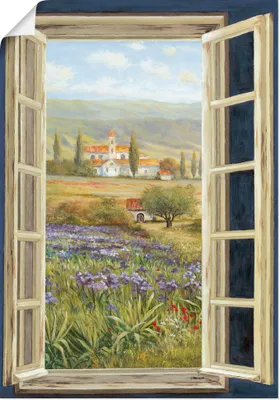 Produktbild von ARTland Poster Provence Fensterblick Größe: 90x130 cm