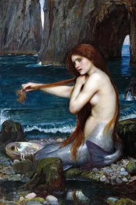 Produktbild von John William Waterhouse Kunstdruck Bild - Eine Seejungfrau, 1901 (120 x 80 cm)