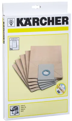 Zdjęcie produktu dla Papierowe worki filtracyjne Kärcher 5 sztuk