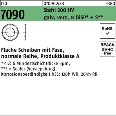 Produktbild von Reyher  Scheiben ISO 7090 30 (31x56x4) HV, Zn8 (100 Stück)