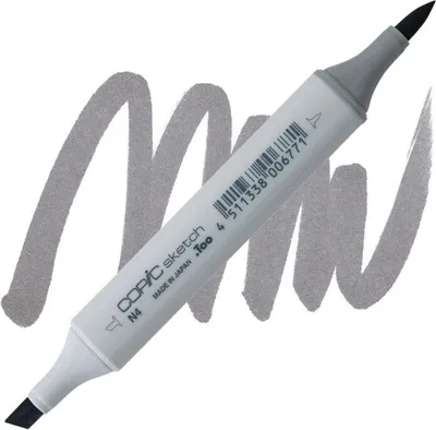 Immagine prodotto di COPIC Sketch bifacciale Pennello e scalpello, N4 Grigio neutro 4