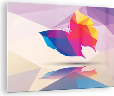Produktbild von Bilder auf glas - Schmetterling Illustration Grafik - 70x50cm - Glasbilder - Wandbilder - Kunstdruck - zum Aufhängen bereit - Wanddekoration aus Glas - Glas Bilder - Wandbild auf Glas - GAA70x50-2806