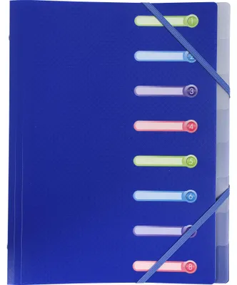 Image de Exacompta 10x Trieur PP 3 rabats 8 compartiments OPAK Couleurs assorties 56180E