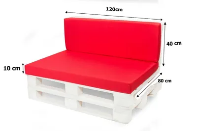Immagine prodotto di Cuscini per mobili in pallet cuscino 120x80 / 120x40cm | Cuscino per pallet rosso | Cuscini per mobili in pallet | Cuscino per europallet