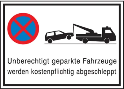 Produktbild von Wolk Verbotsschild"Absolutes Halteverbot unberechtigt geparkte Fahrzeuge werden