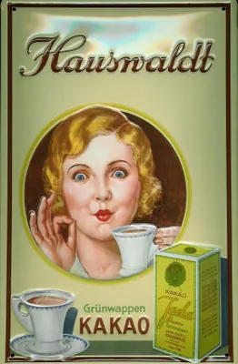 Produktbild von Blechschild Hauswaldt Kakao Tasse Grünwappen Schild Nostalgieschild