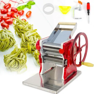 Zdjęcie produktu dla Maszynka do makaronu Maszynka do makaronu ze stali nierdzewnej do makaronu spaghetti i lasagne Pastamaker (czerwona)