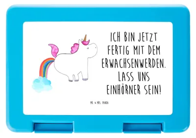 Produktbild von Mr. & Mrs. Panda Lunchbox Einhorn Pupsen - Weiß - Geschenk, Unicorn, Pups, Regenbogen, Bento Box, Lustig, Frühstücksbox, Butterbrotdose, Bentobox, Freundin, Snackbox