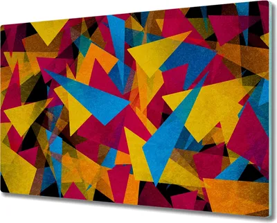 Produktbild von Coloray Schneidebrett Herdabdeckplatte 80x52 cm Kochplattenabdeckung Küchenbrett Hackbrett - farbige Dreiecke