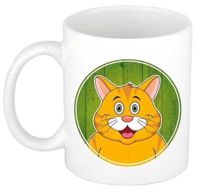 Produktbild von Becher Katze - rot - Keramik - 300 ml - Kinderbecher Katze