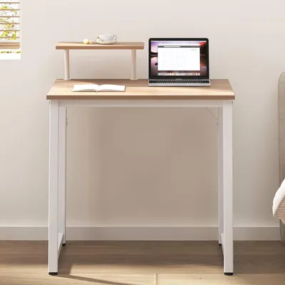 Computerbureau 80x40 cm, weiß, mit Zusatzpaneel