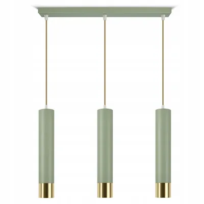 Produktbild von FKL DESIGN Home Deco Deckenlampe Deckenleuchte 3-flammig GU10 Metall Lampenshirm Lampe aus Serie N857 (Olivgrün, BZ3)