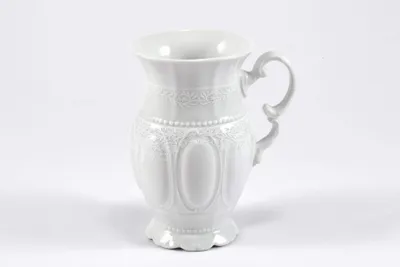 Zdjęcie produktu dla Szklanka wysoka, 0,22 l, czeska porcelana, Sonata, biała koronka, Leander