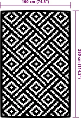 Obrázok produktu pre vidaXL Vonkajší koberec ARAKIL bielo-čierny 190x290 cm PP