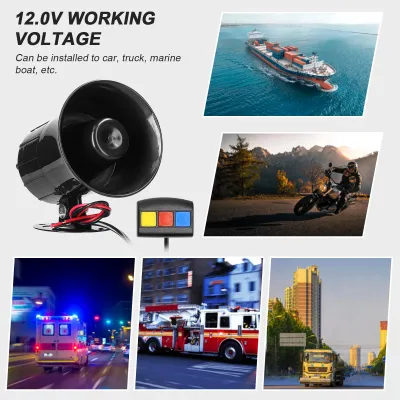 Obrázok produktu pre 3-tónová auto húkačka, 110 dB, elektrický reproduktor, bezpečnostný výstražný alarm, 12,0 V, s ovládačom pre nákladné lode