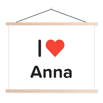Produktbild von MuchoWow® Textilposter Ich liebe - Anna - Mädchen 40x30 cm mit holzfarbenen Rahmen - Bilder