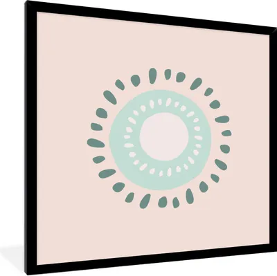 Produktbild von MuchoWow® Gerahmtes Poster Sommer - Kiwi - Rosa 40x40 cm - Poster mit Schwarzem Bilderrahmen Wandposter Rahmen Foto Bilder - Mit Rahmen - Wanddekoration Schlafzimmer