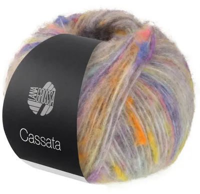 Produktbild von Lana Grossa CASSATA 50 g Flauschiges Effektgarn mit Merinofasern 175 m Farbe 012 - Hellgrau/Violett/Saphirblau/Zartgelb/Graurosa/Pfirsich